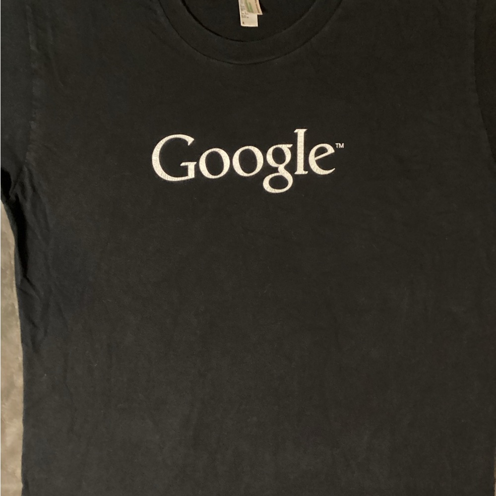 American Apparel Black Tee with White Google Logo
